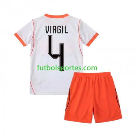 Camiseta Países Bajos Virgil van Dijk 4 Niño Segunda Equipación Copa Mundo 2026 Camiseta Países Bajos Virgil van Dijk 4 Niño Segunda Equipación Copa Mundo 2026